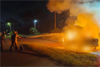 Mangaluru: Car catches fire near Kavoor, driver escapes unharmed